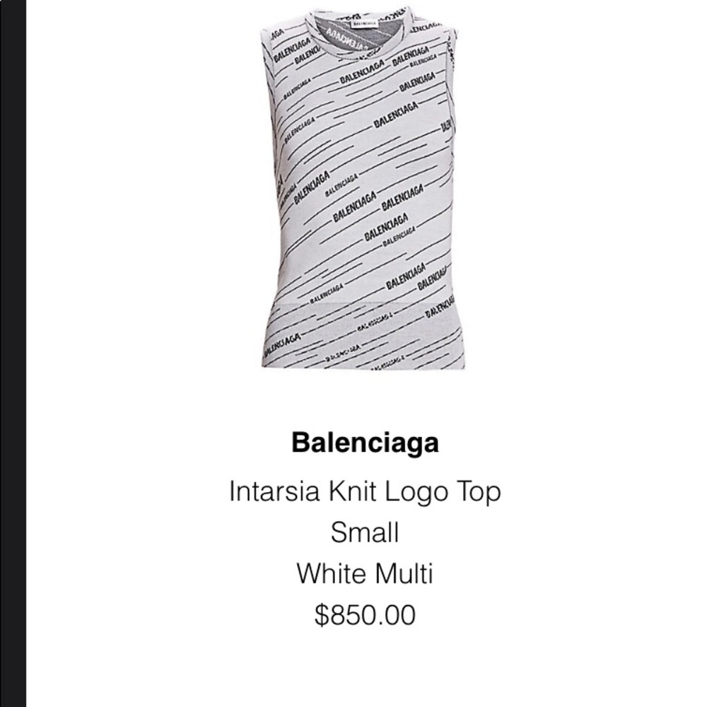 Balanciaga Logo Knit Sleeveless Top